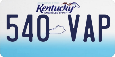 KY license plate 540VAP