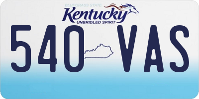 KY license plate 540VAS