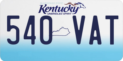 KY license plate 540VAT