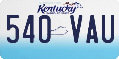 KY license plate 540VAU