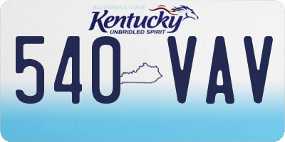 KY license plate 540VAV