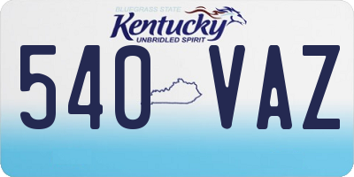 KY license plate 540VAZ