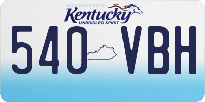KY license plate 540VBH