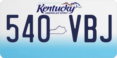 KY license plate 540VBJ