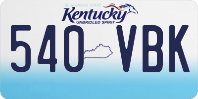 KY license plate 540VBK