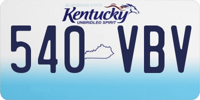 KY license plate 540VBV