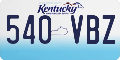 KY license plate 540VBZ