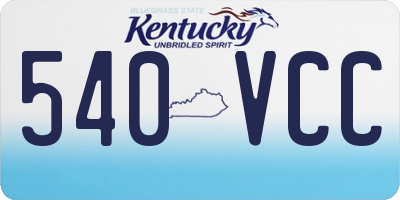 KY license plate 540VCC