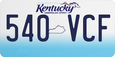 KY license plate 540VCF