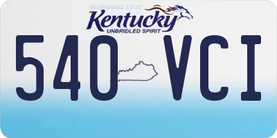KY license plate 540VCI