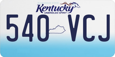 KY license plate 540VCJ