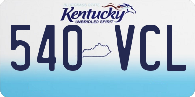 KY license plate 540VCL