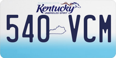 KY license plate 540VCM