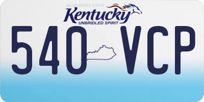 KY license plate 540VCP