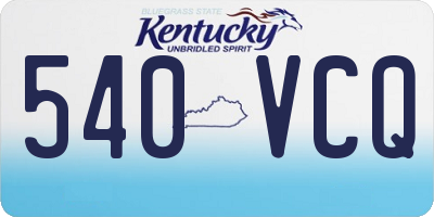 KY license plate 540VCQ