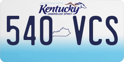 KY license plate 540VCS