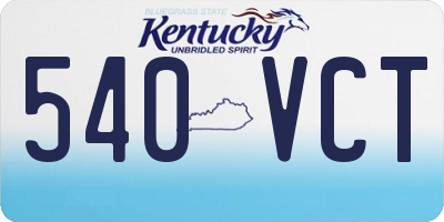 KY license plate 540VCT