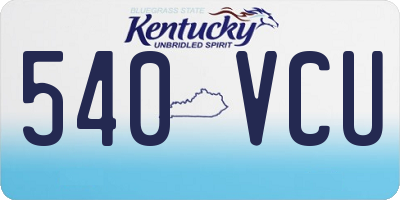 KY license plate 540VCU