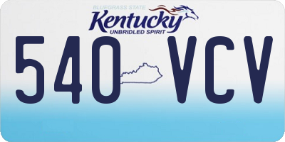 KY license plate 540VCV