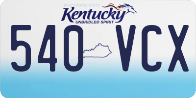 KY license plate 540VCX