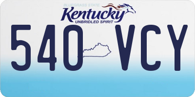 KY license plate 540VCY
