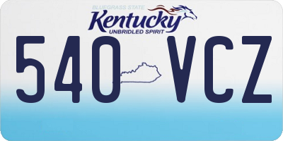 KY license plate 540VCZ