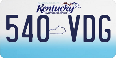 KY license plate 540VDG