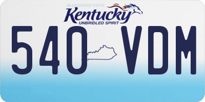 KY license plate 540VDM