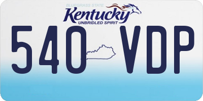 KY license plate 540VDP