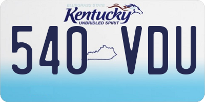 KY license plate 540VDU