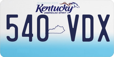 KY license plate 540VDX
