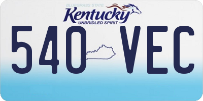 KY license plate 540VEC