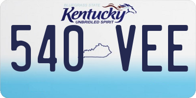 KY license plate 540VEE