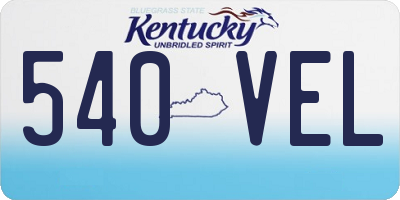 KY license plate 540VEL