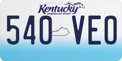 KY license plate 540VEO