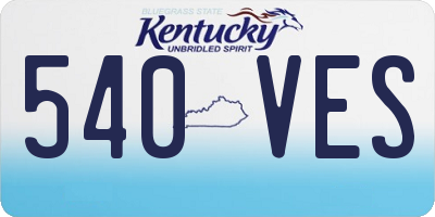 KY license plate 540VES