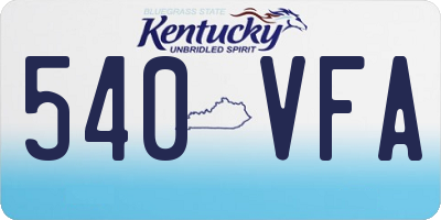 KY license plate 540VFA