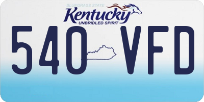 KY license plate 540VFD