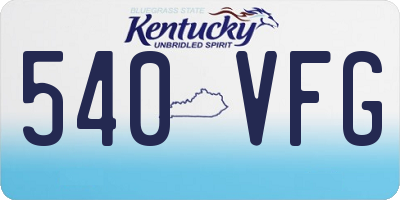 KY license plate 540VFG