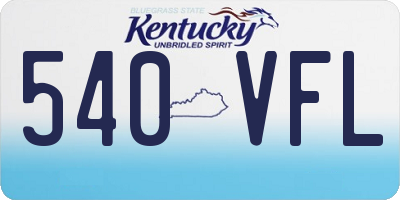 KY license plate 540VFL