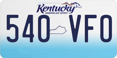 KY license plate 540VFO