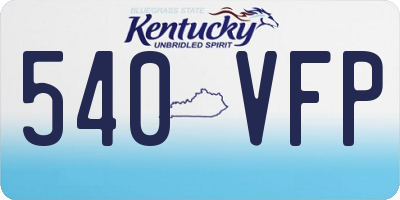 KY license plate 540VFP