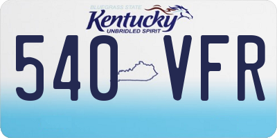 KY license plate 540VFR