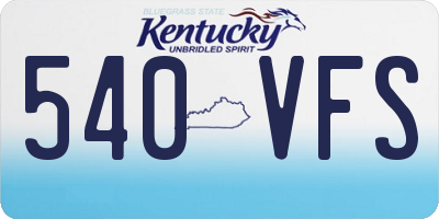 KY license plate 540VFS