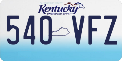 KY license plate 540VFZ