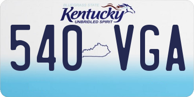 KY license plate 540VGA