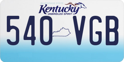 KY license plate 540VGB