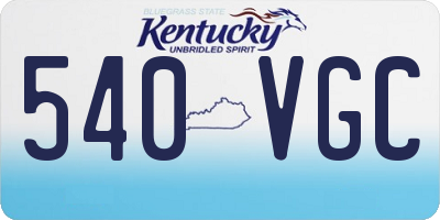 KY license plate 540VGC