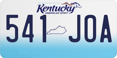 KY license plate 541JOA
