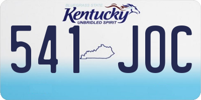 KY license plate 541JOC